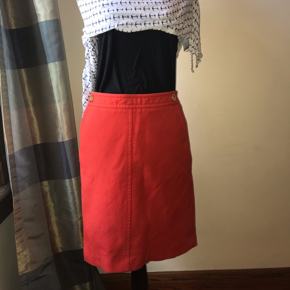 Talbots orange twill skirt size 8P